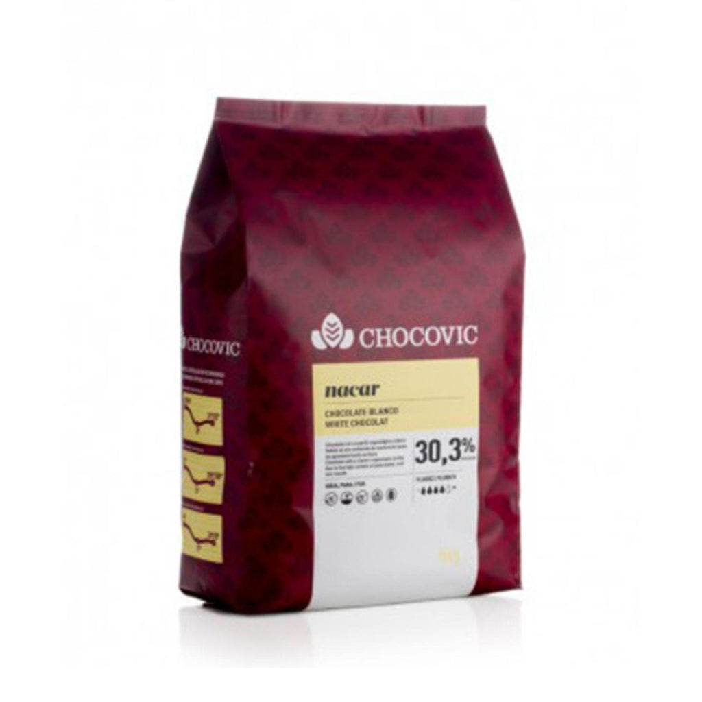 Ciocolată albă Chocovic Nacar 30,3% · sac 5 kg