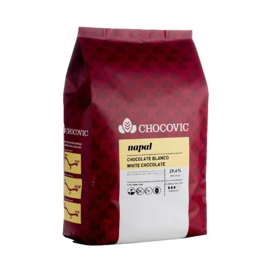 Ciocolată albă Chocovic Napal 29,6% · sac 5 kg